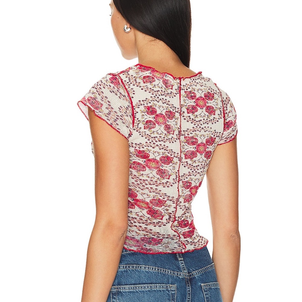Free People red floral blouse - Picture 10 of 11
